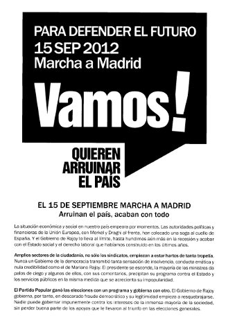 Octavilla manifiesto social 15-S