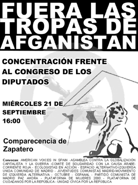 Fuera las tropas de Afganistn. Concentracin frente al Congreso de los Diputados 21/9/05