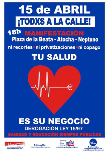 15 abril sanidad y educación siempre públicas