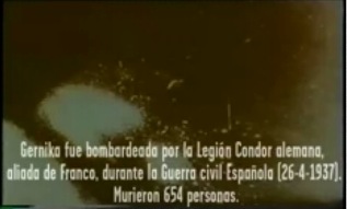 Gernika fue bombardeada por la Legin Condor alemana, aliada de Franco, durante la Guerra Civil Espaola (26-4-1937). Murieron 654 personas.